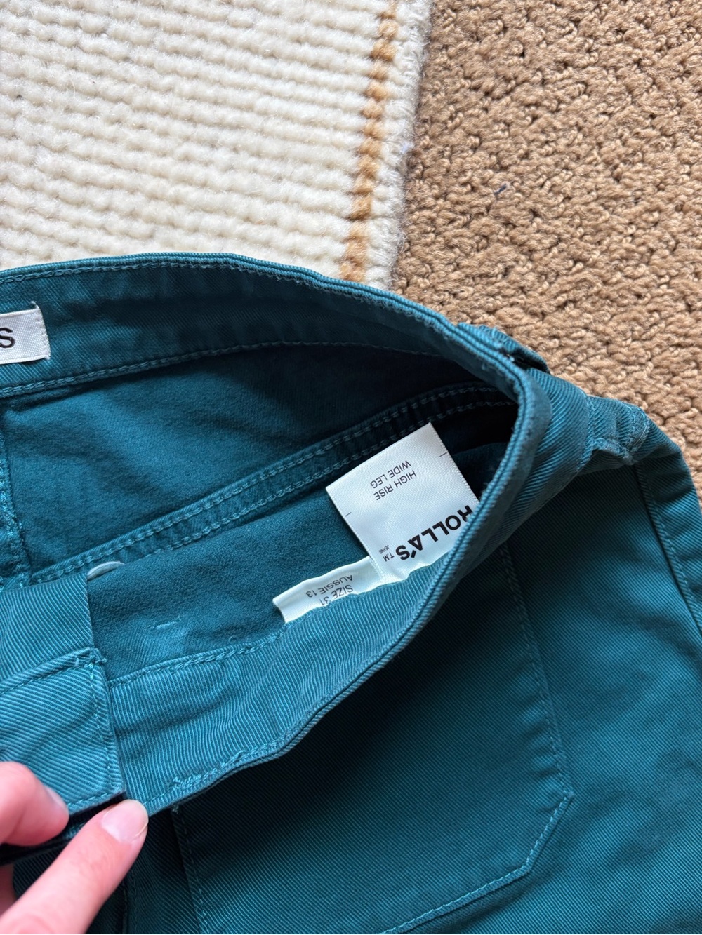 ROLLA’S NWT Women’s Sailor High Rise Wide Leg Jeans Forest Green 31 - Picture 4 of 7